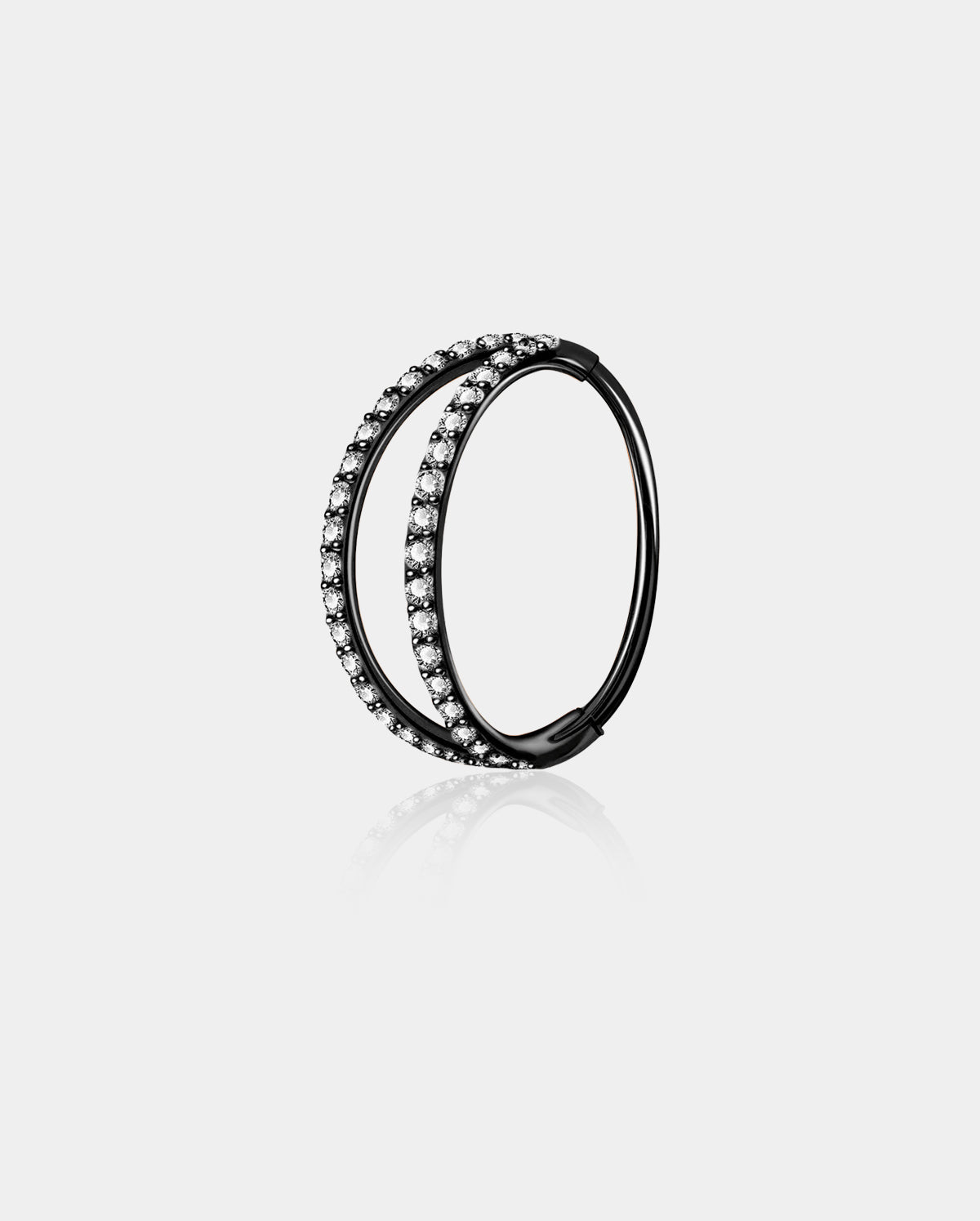 20G CZ Double Hoop Segment Nose Ring