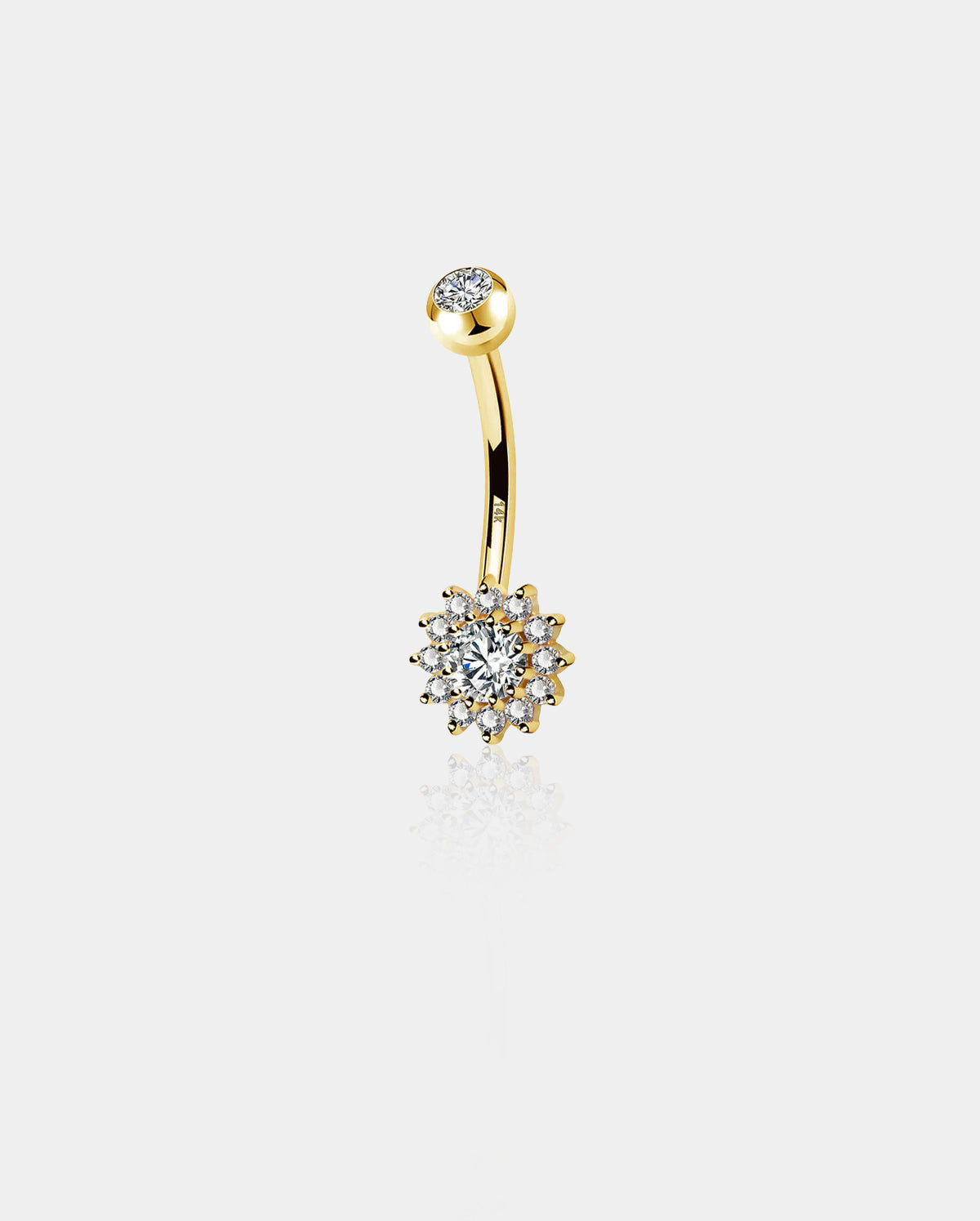 sunflower belly button ring