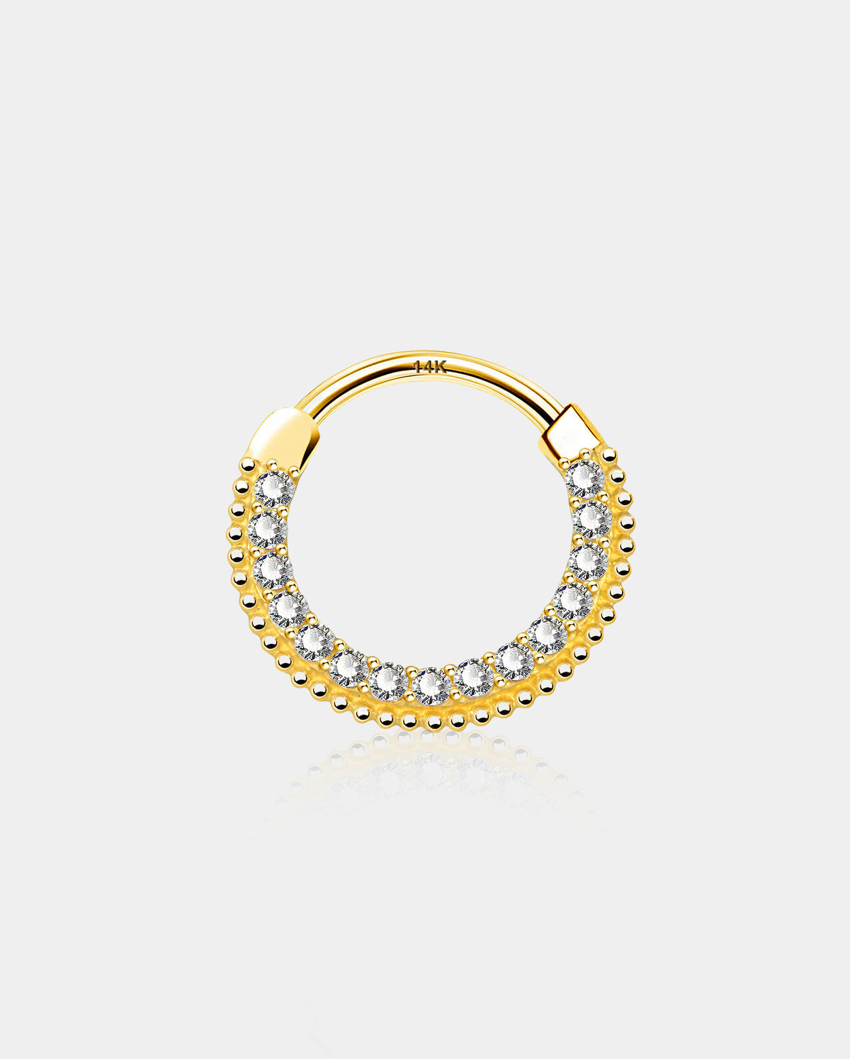 14K Paved CZ Segment Daith Earring