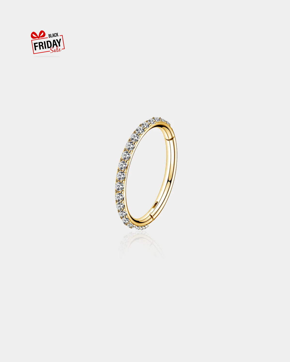 Anillo de nariz 20G con bisagras segmento CZ anillo de aro