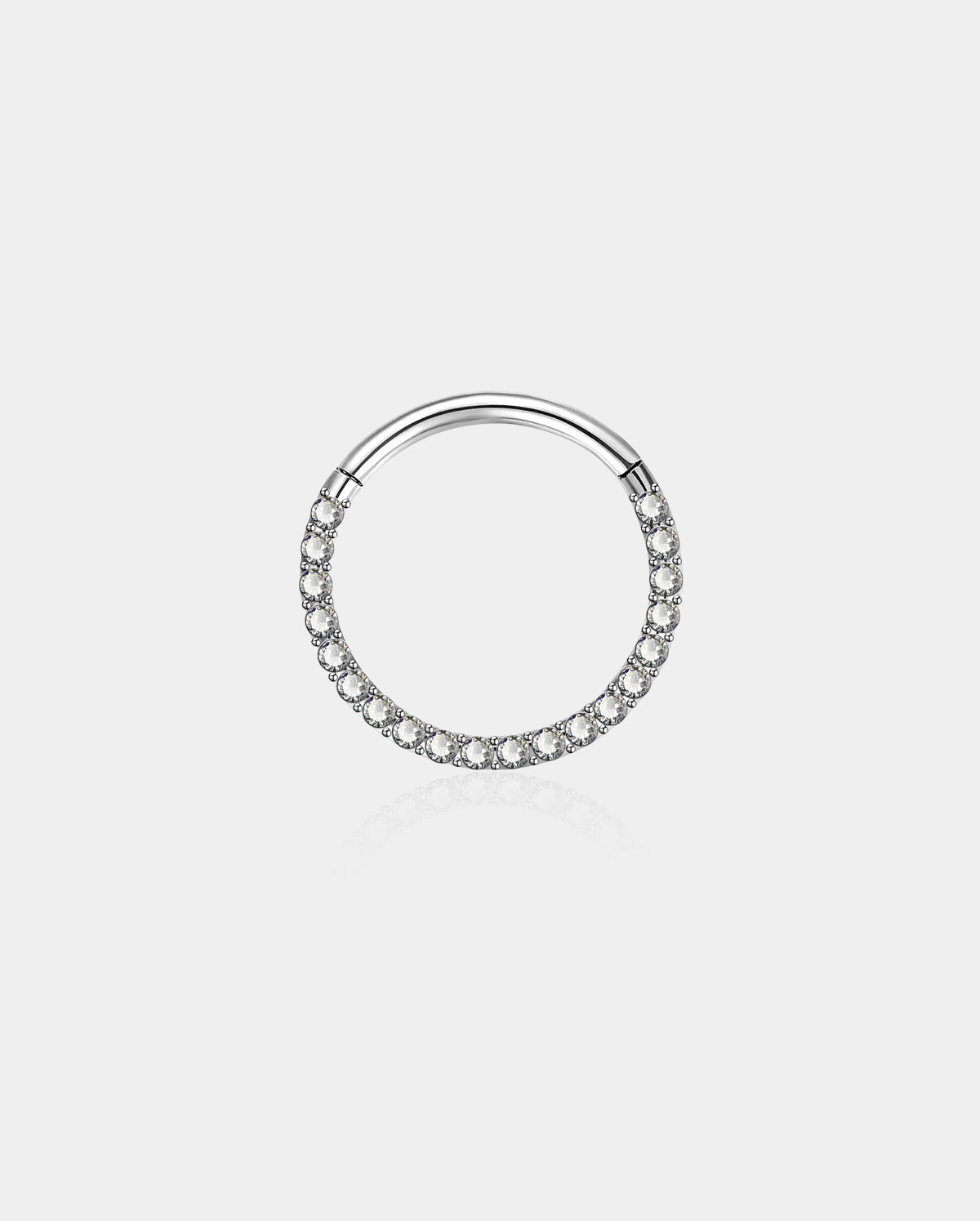 16G claro CZ con bisagras segmento pendiente anillo de tabique