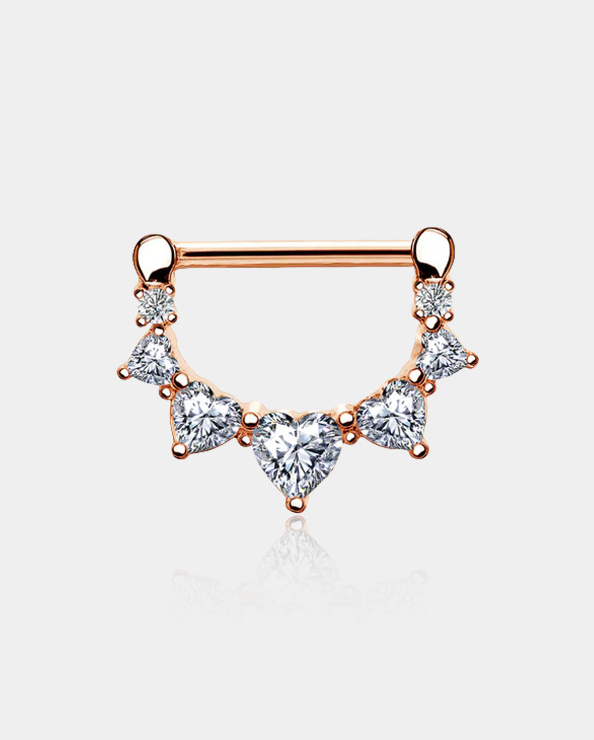 2pcs 14G Or Rose Acier CZ Nipple Clicker Bijoux