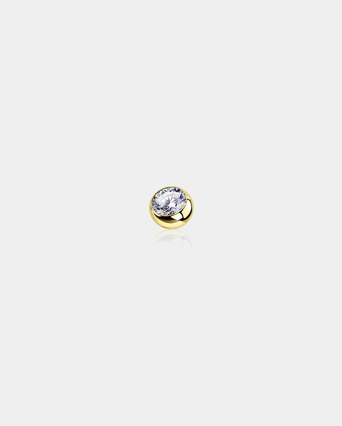 14K Gold CZ Belly Ring Repalcement Ball