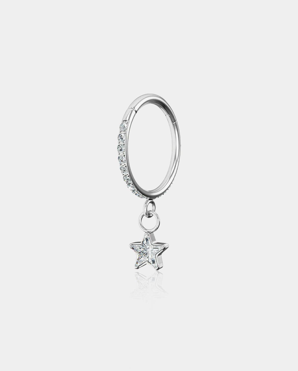 Star Dangle CZ Cartilage Ring