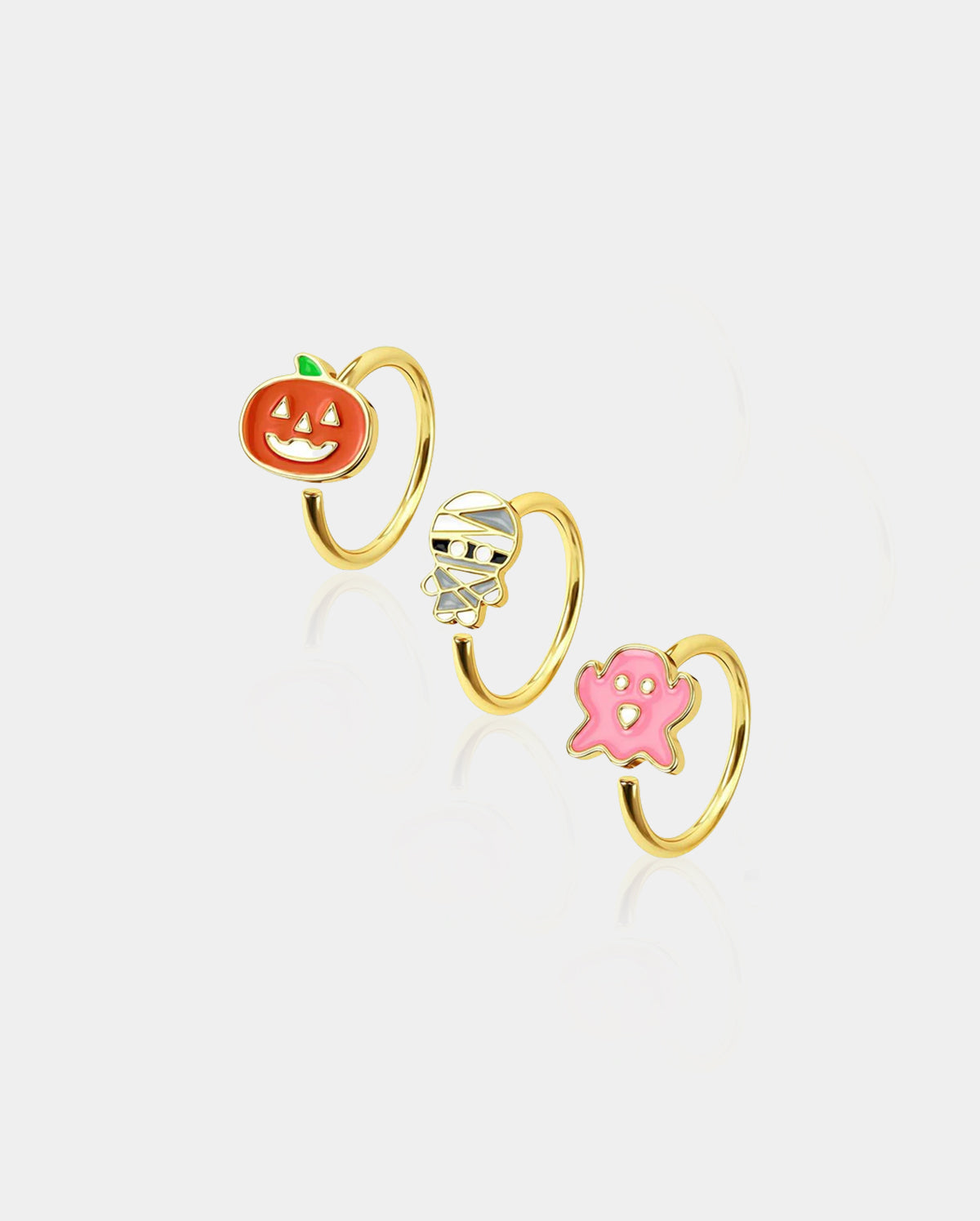 Pumpkin/Mummy/Ghost Nose Ring Set