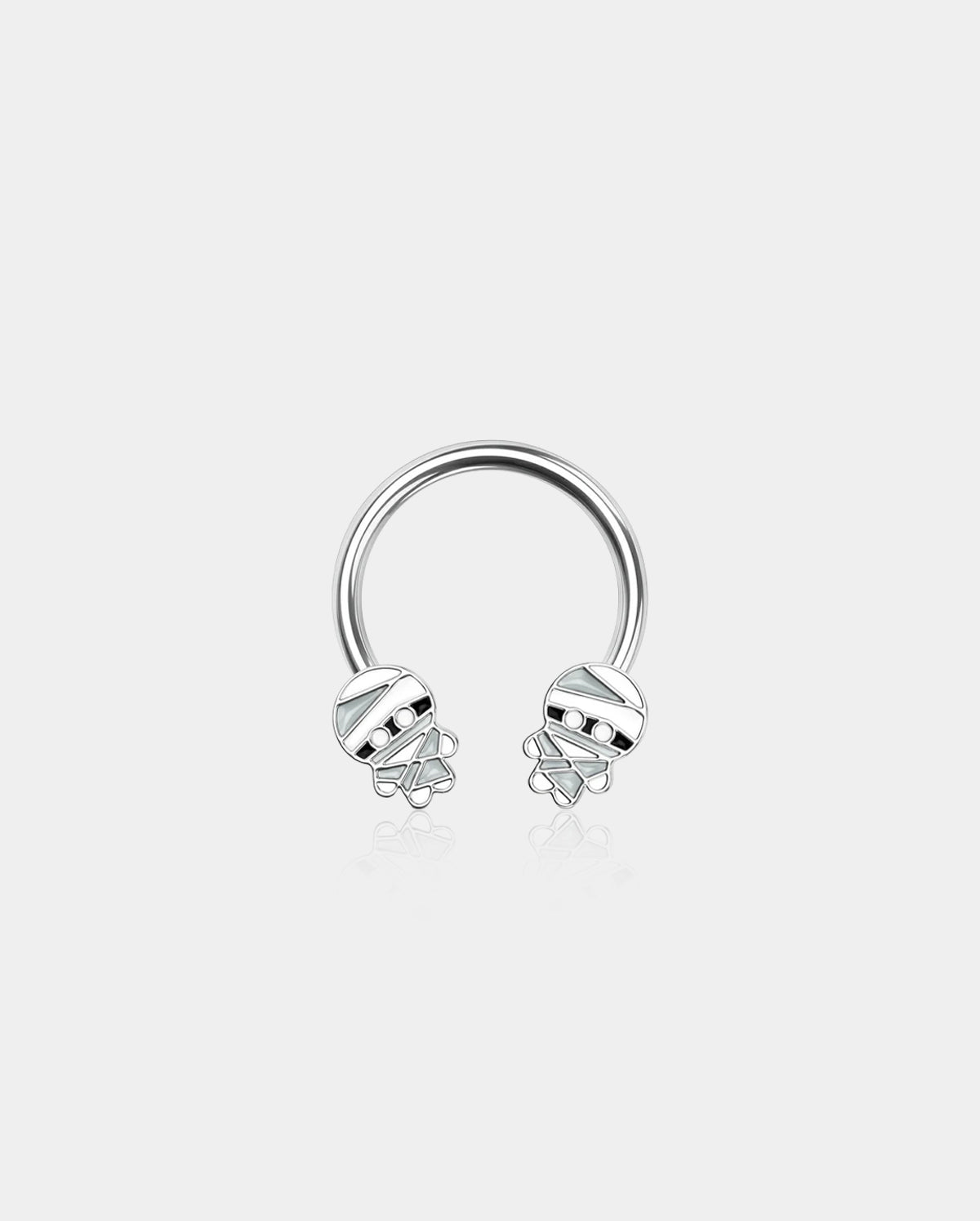 Mummy Halloween Horseshoe Septum Ring
