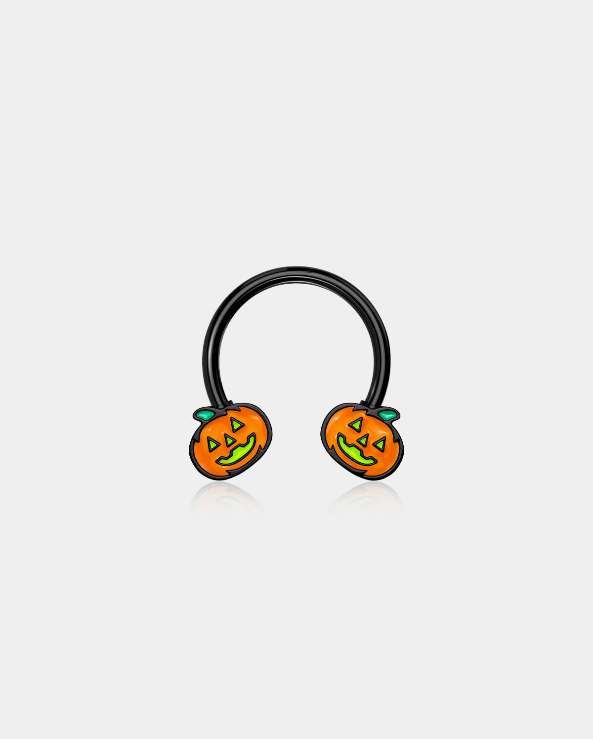 JackOLantern Pumpkin Horseshoe Septum Ring