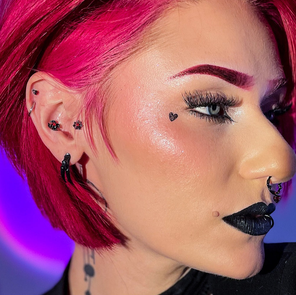 16G Coffin Black Lip Ring 8mm Lip Stud