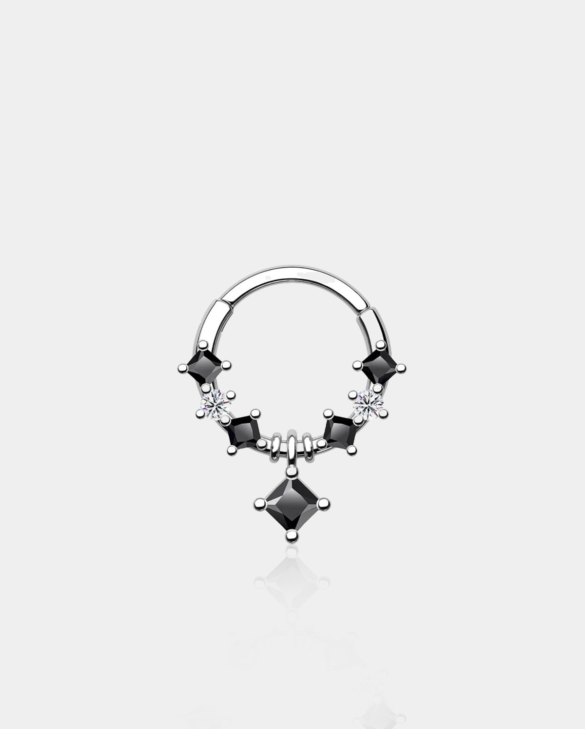 Colorful Square CZ Segment Septum Ring