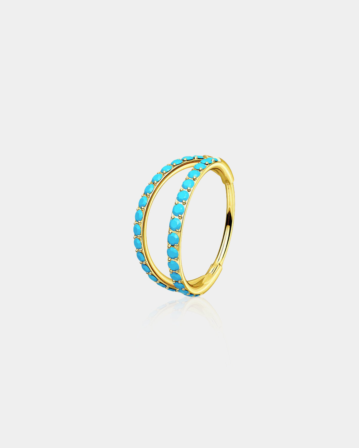Turquoise Double Hoop Segment Nose Ring