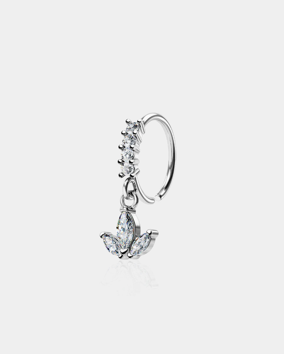 CZ Dangle Crown Nose Ring