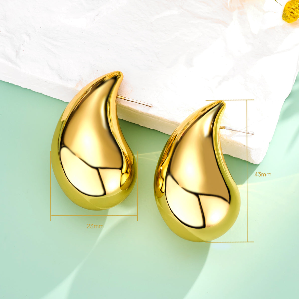 Oufer Teardrop Light Weight Chunky Nugget Trendy Earring