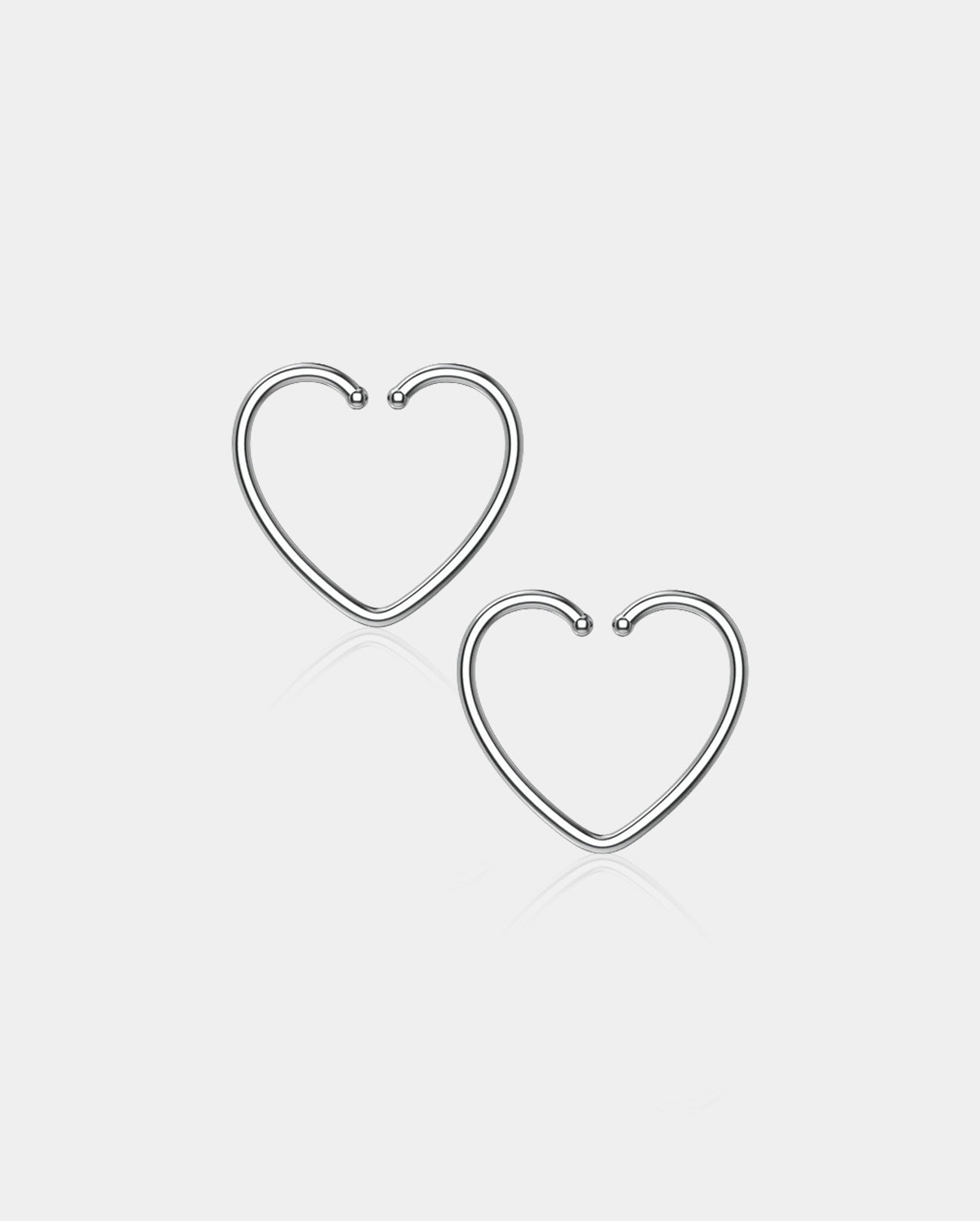 Heart Titanium Seamless Nose Ring Pair