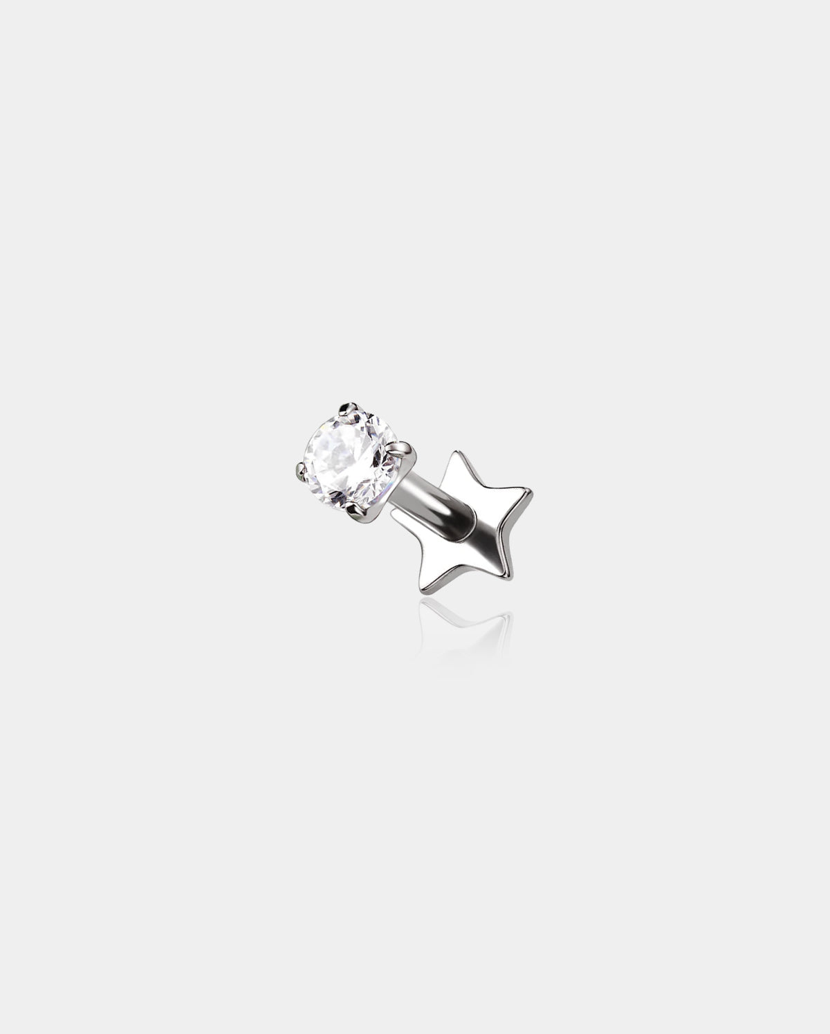 star back prong CZ cartilage stud 