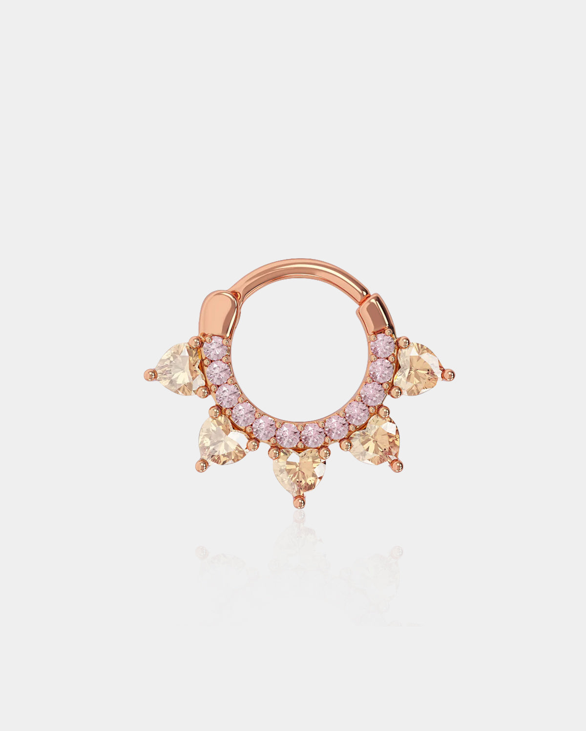 16G CZ Coeur Septum Anneau Daith Clicker Hoop