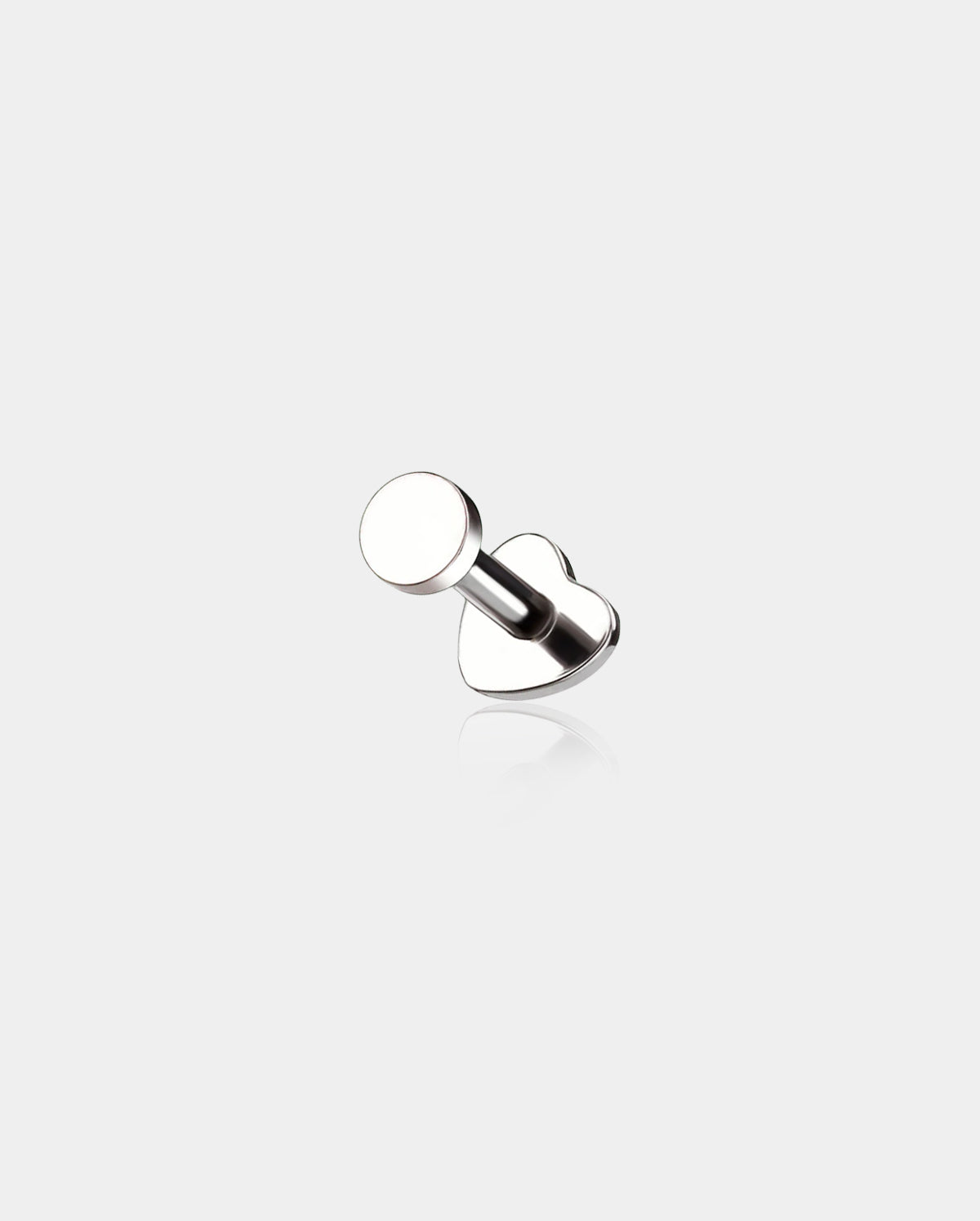 heart disc flat back tragus earrings