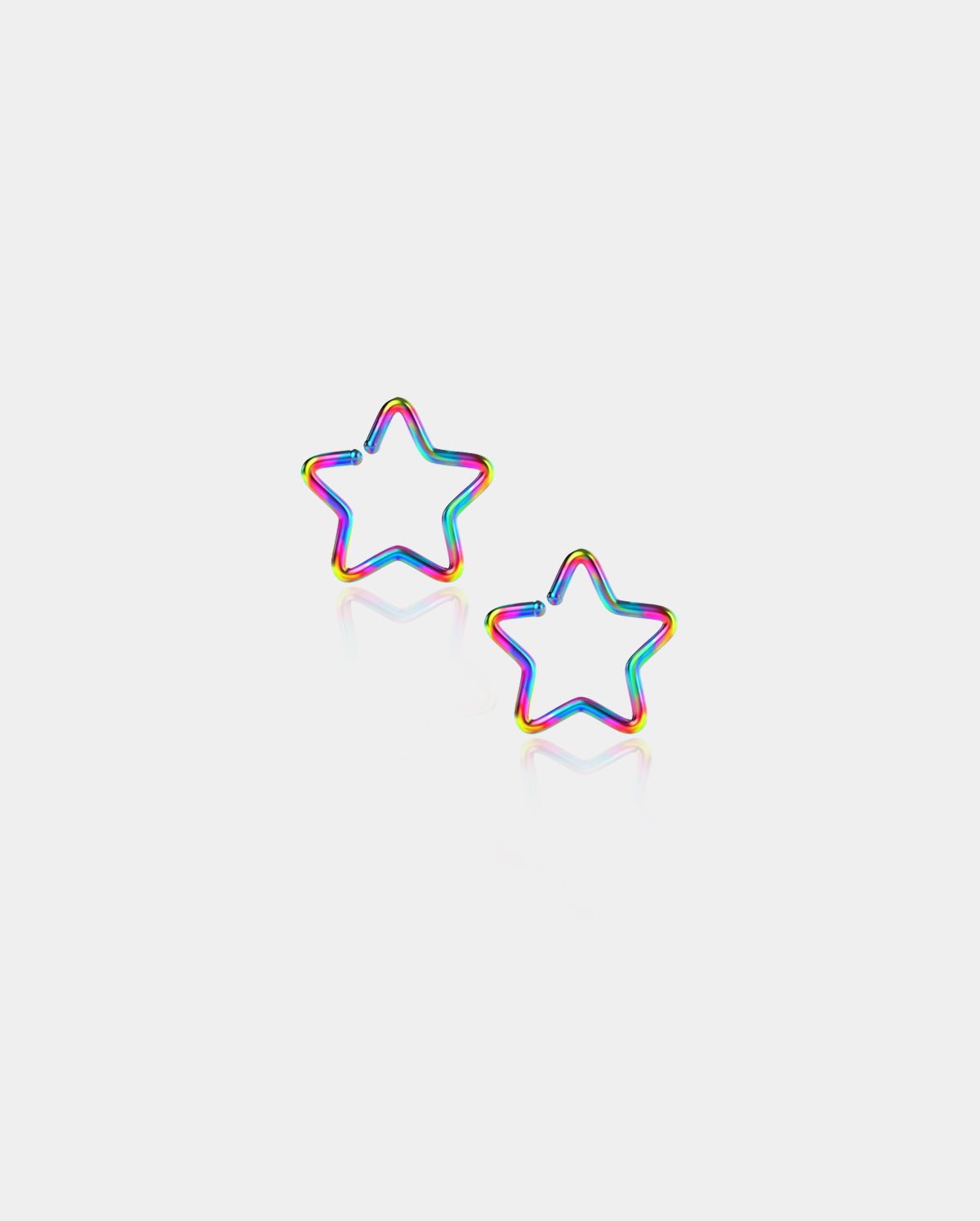 2PCS 20G Titanium Star Seamless Nose Ring