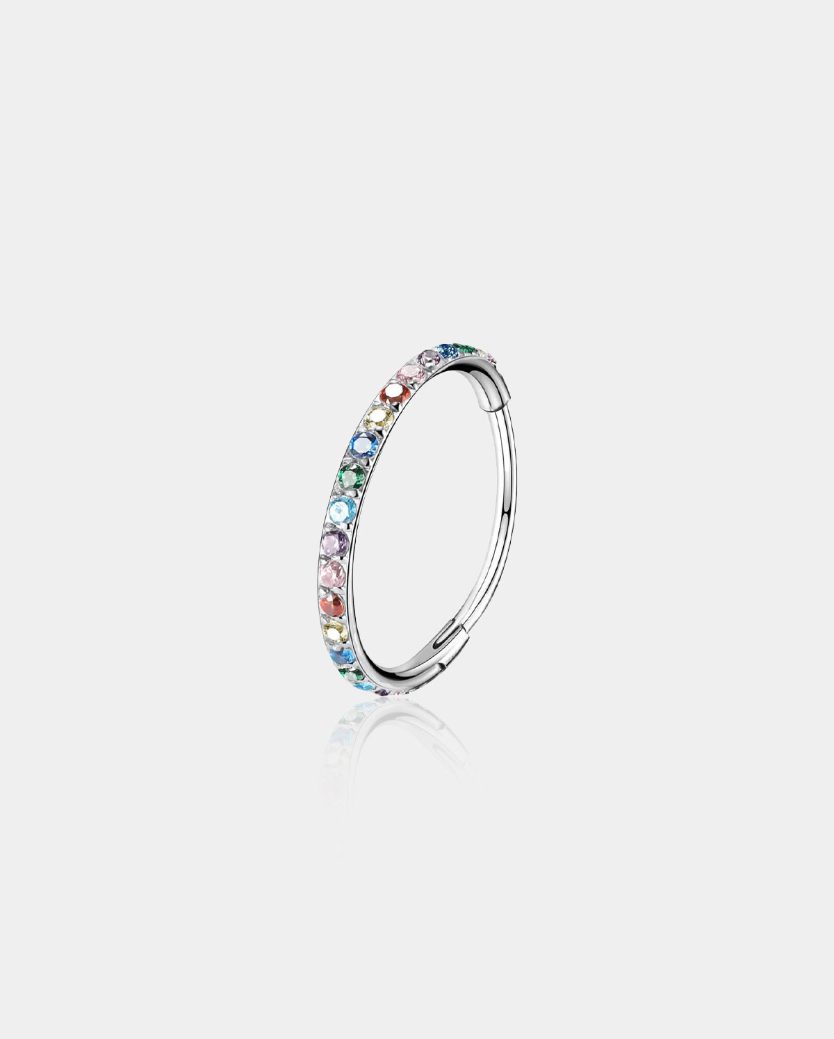 20G Purple CZ Hinged Segment Nose Ring
