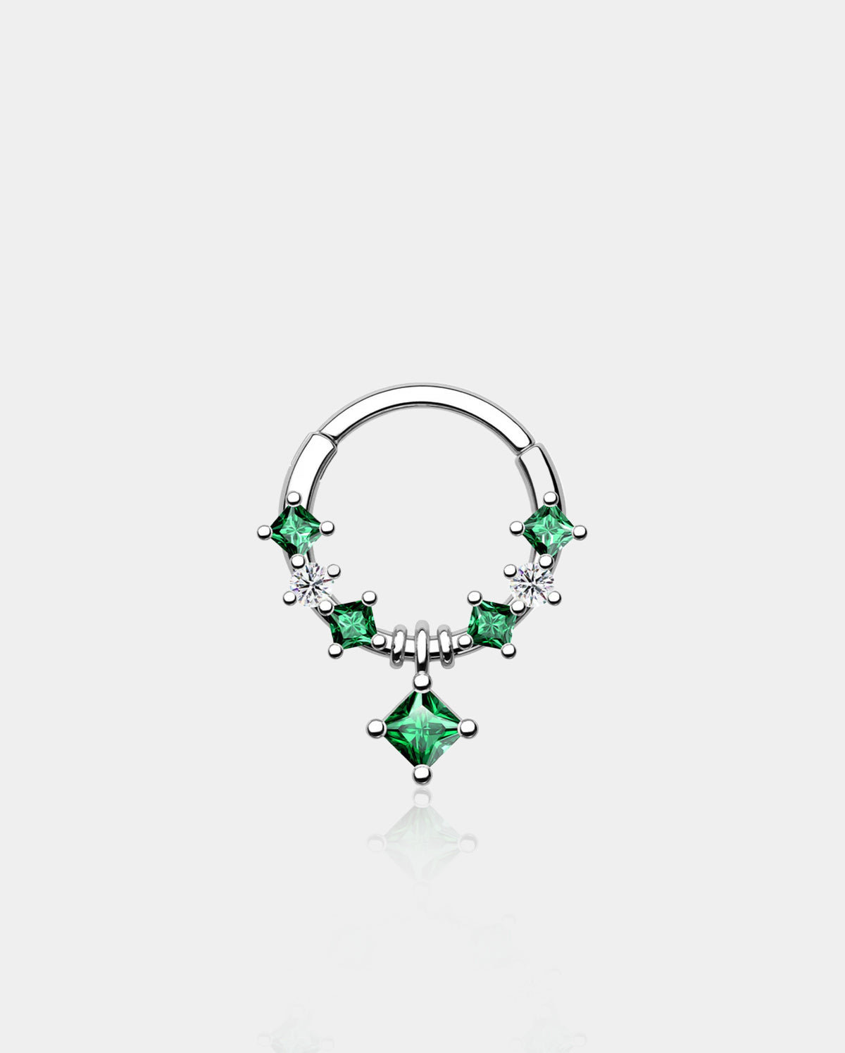 Colorful Square CZ Segment Septum Ring