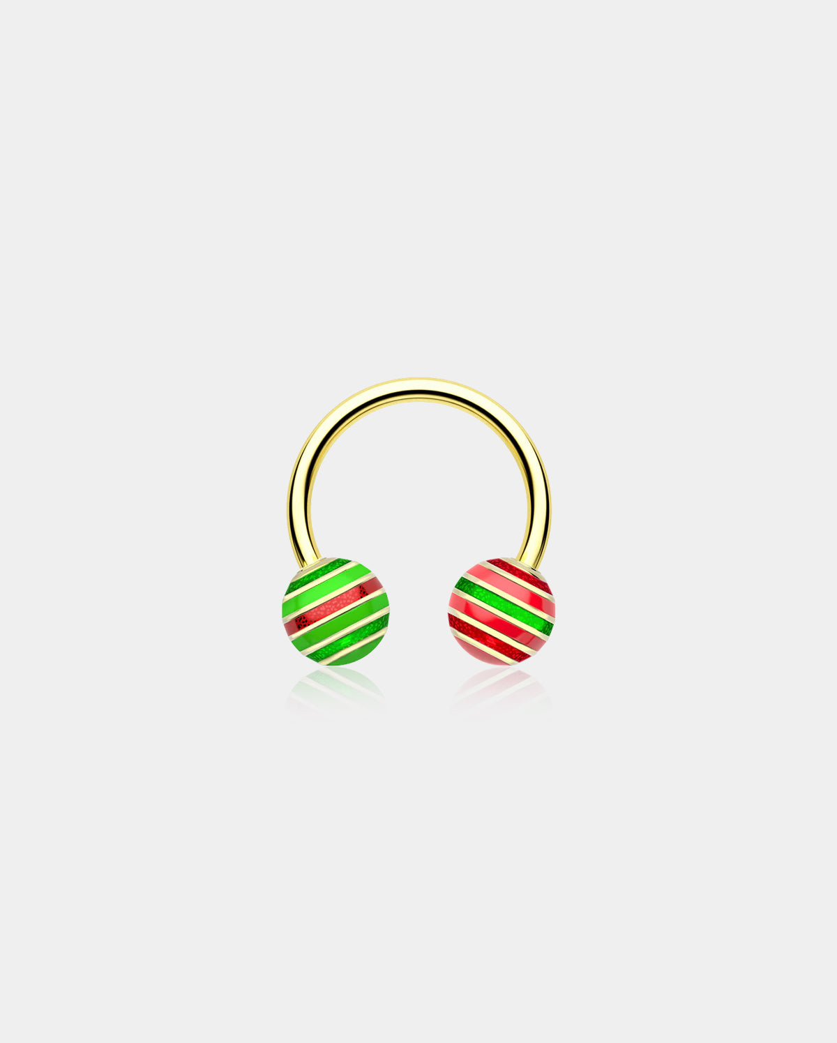 Christmas Striped Baubles Septum Ring