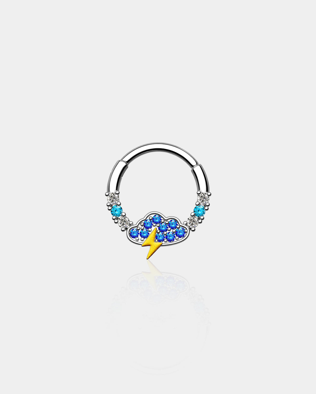 Cloud & Flash Segment Daith Septum Ring