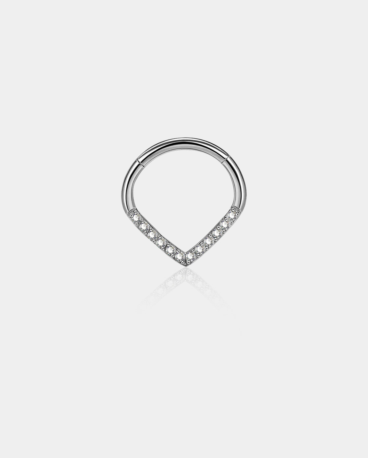 16G 8/10mm claro CZ V-forma de titanio septo anillo
