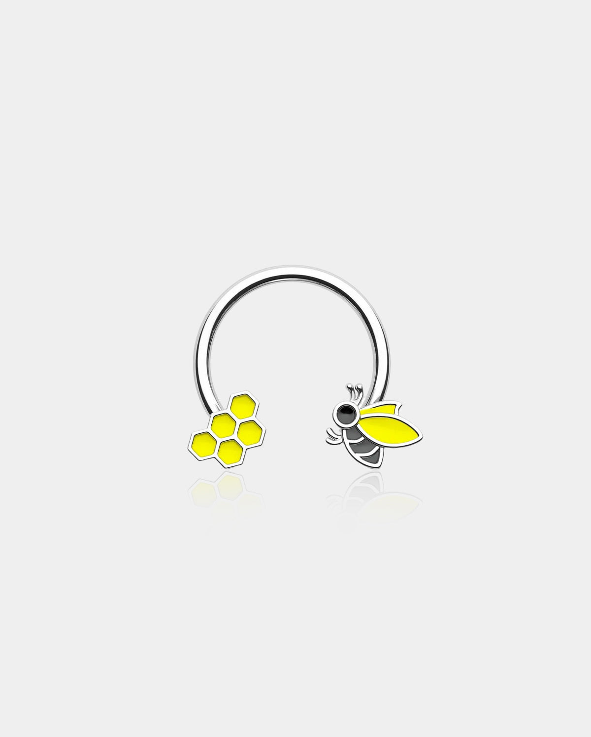 Bee & Honeycomb Horseshoe Septum Ring