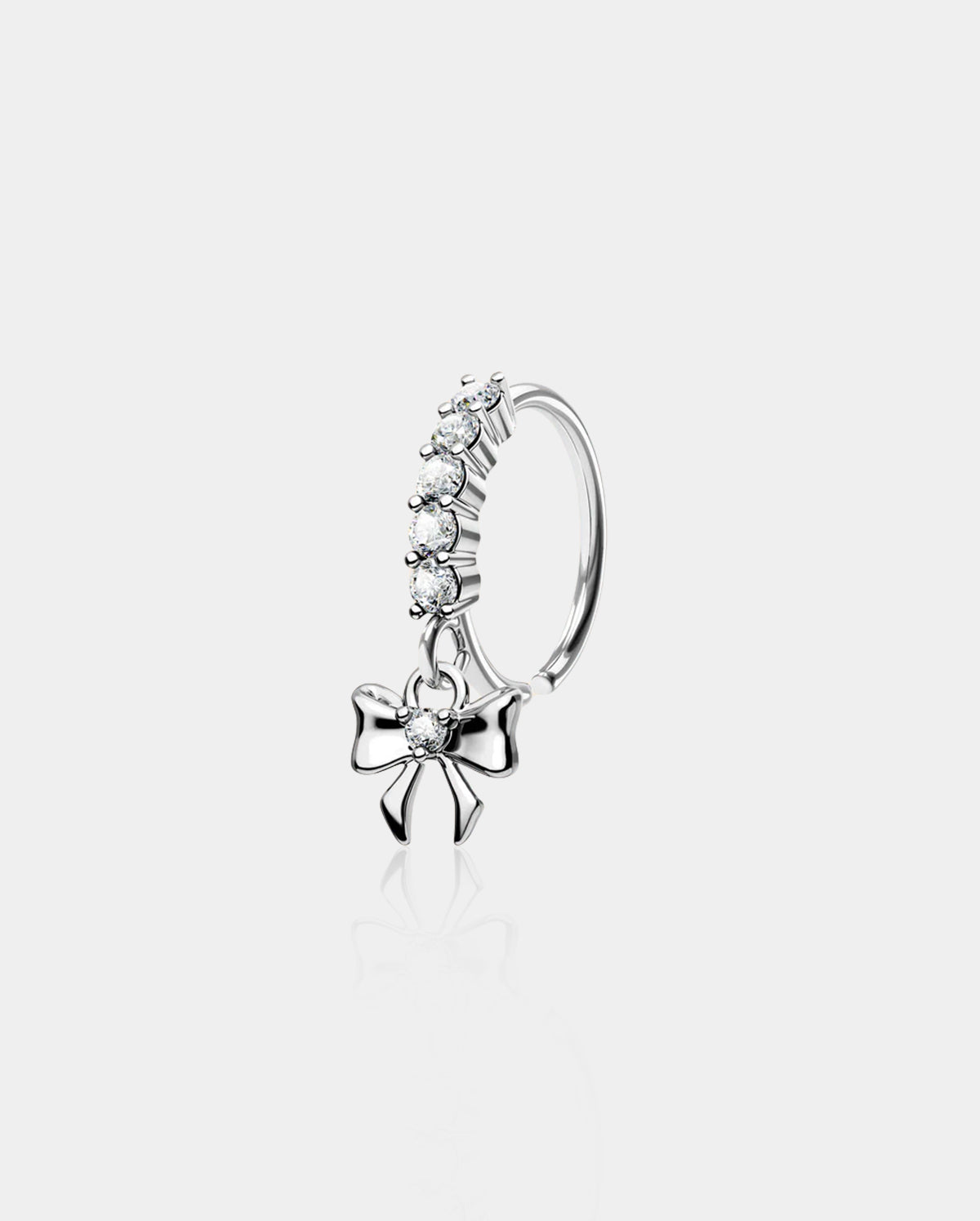 Bow Ribbon Dangle Seamless Nose Hoop