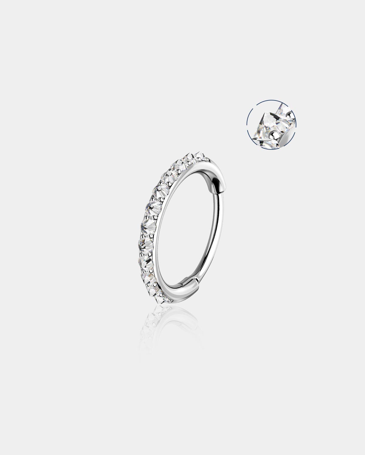 CZ Reverse Setting Nose Ring