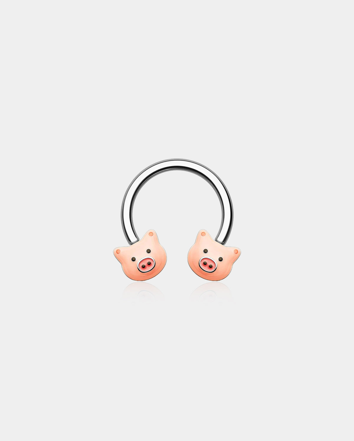 Pink Pig Horseshoe Septum Ring