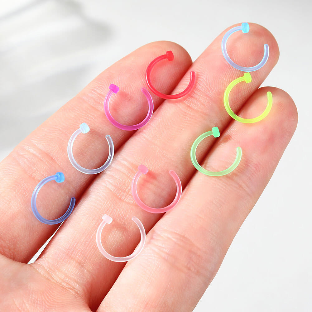 oufer colorful acrylic nose ring