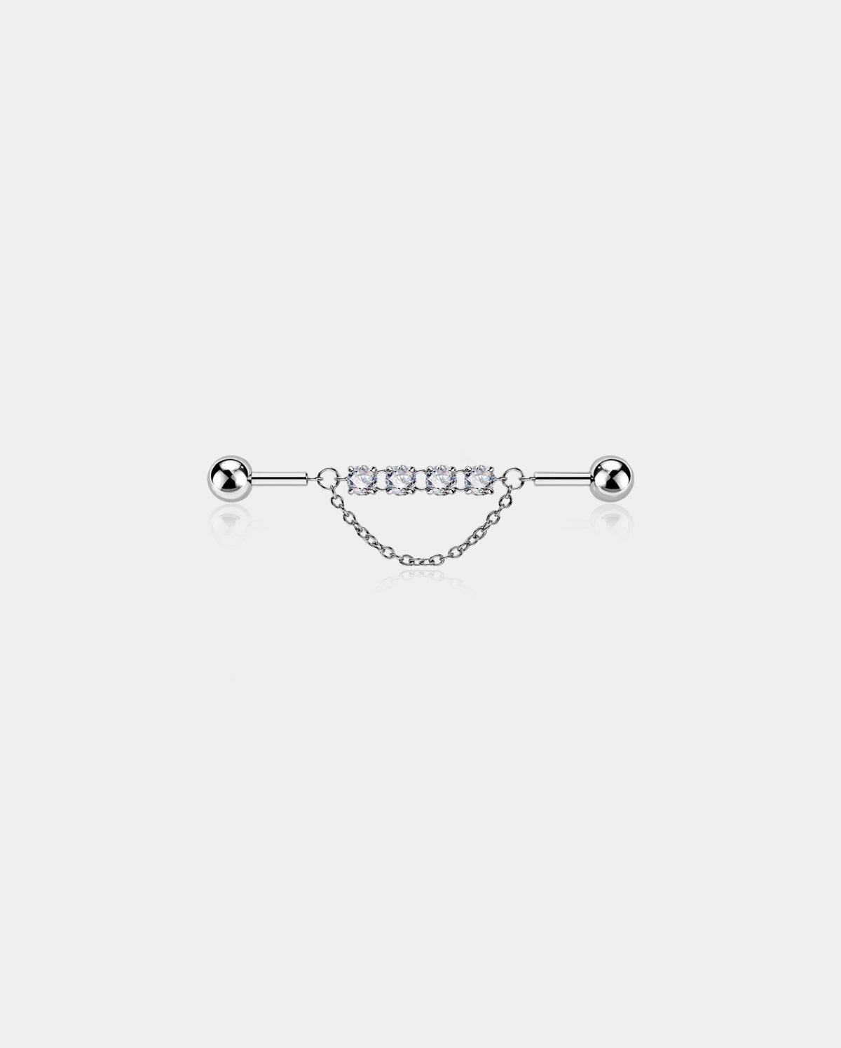 chain industrial piercing barbell