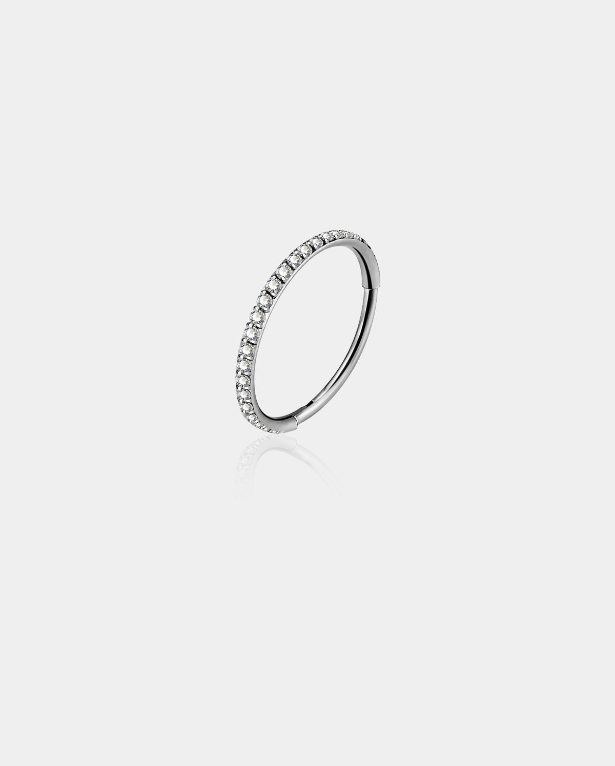 Titanium CZ Hinged Segment Nose Ring