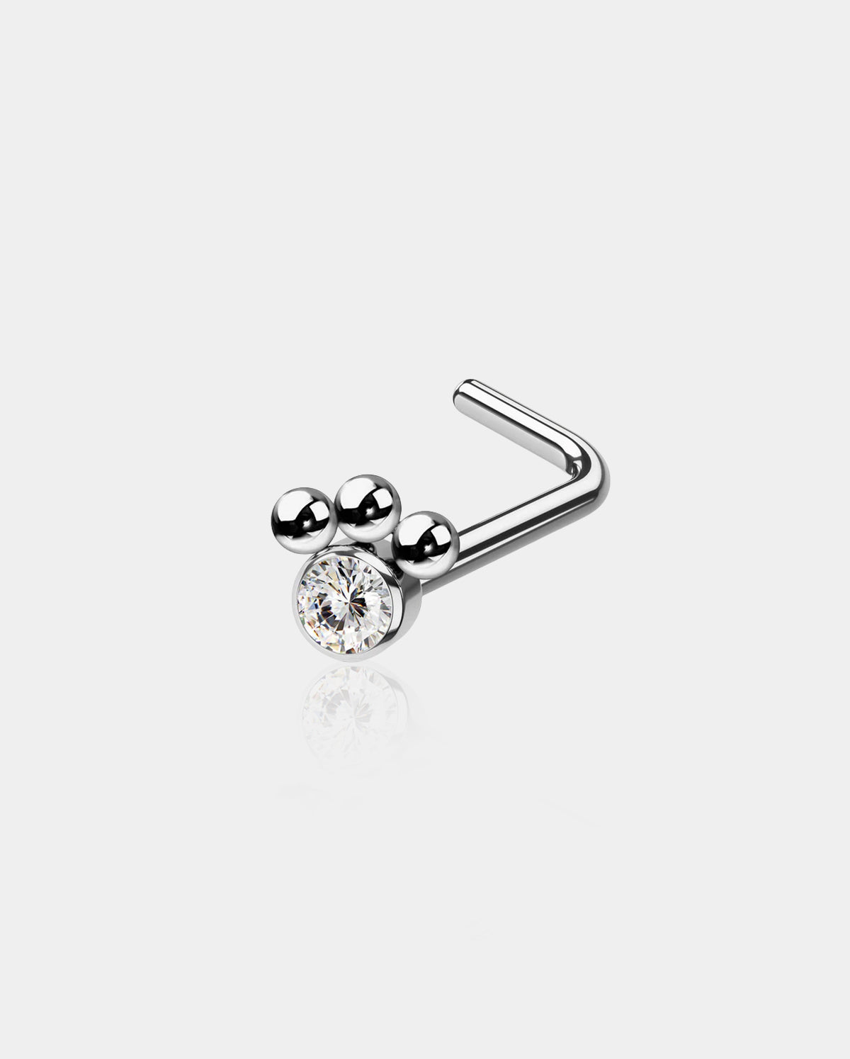 Pup Paw L shaped Titanium Nose Stud