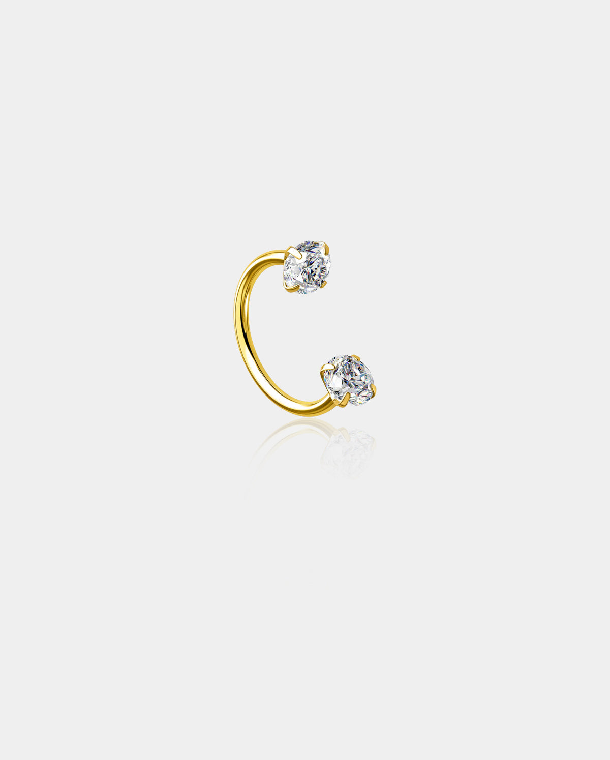 Push Pin Clear/Black CZ Horseshoe Nose Ring