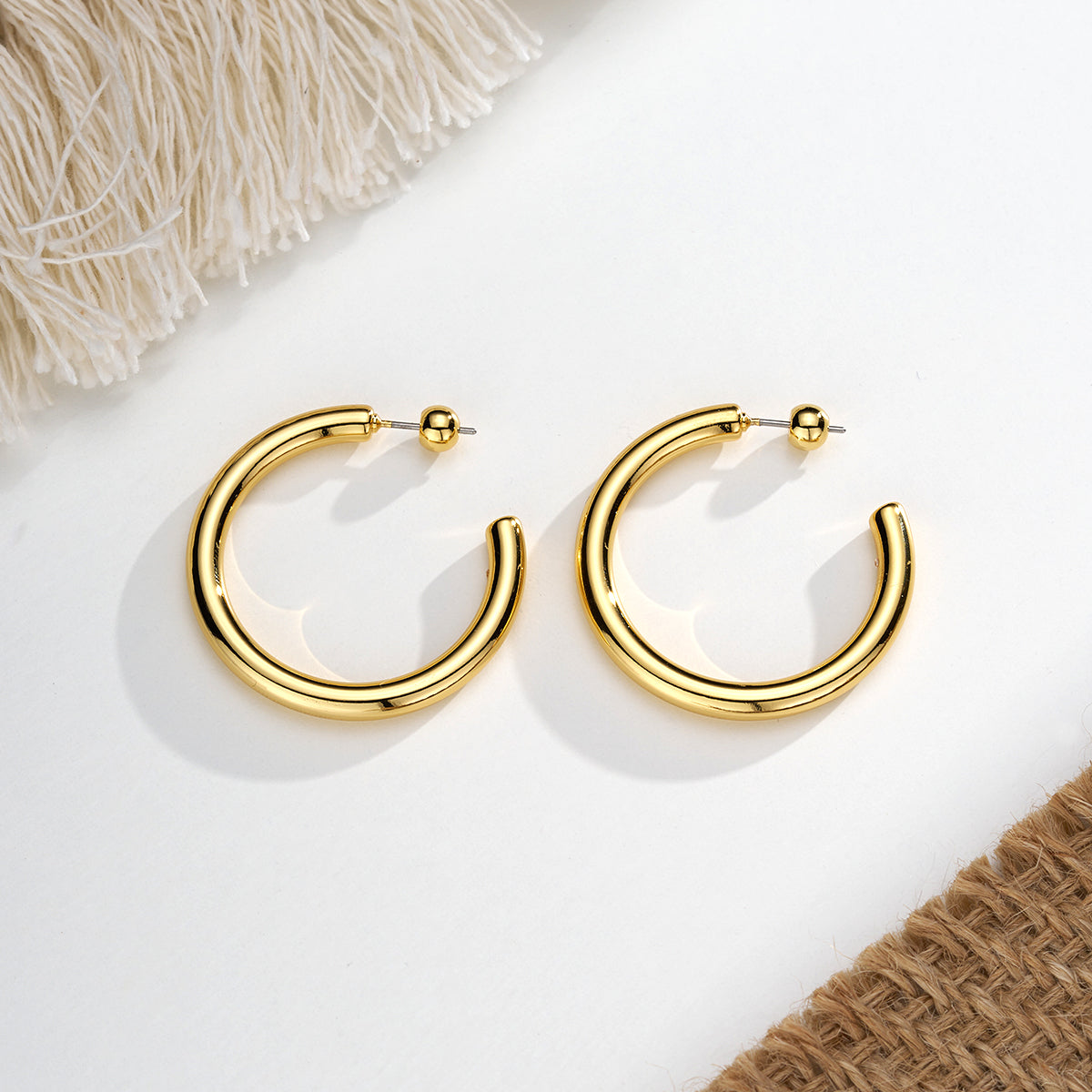 18k plated hoop earring