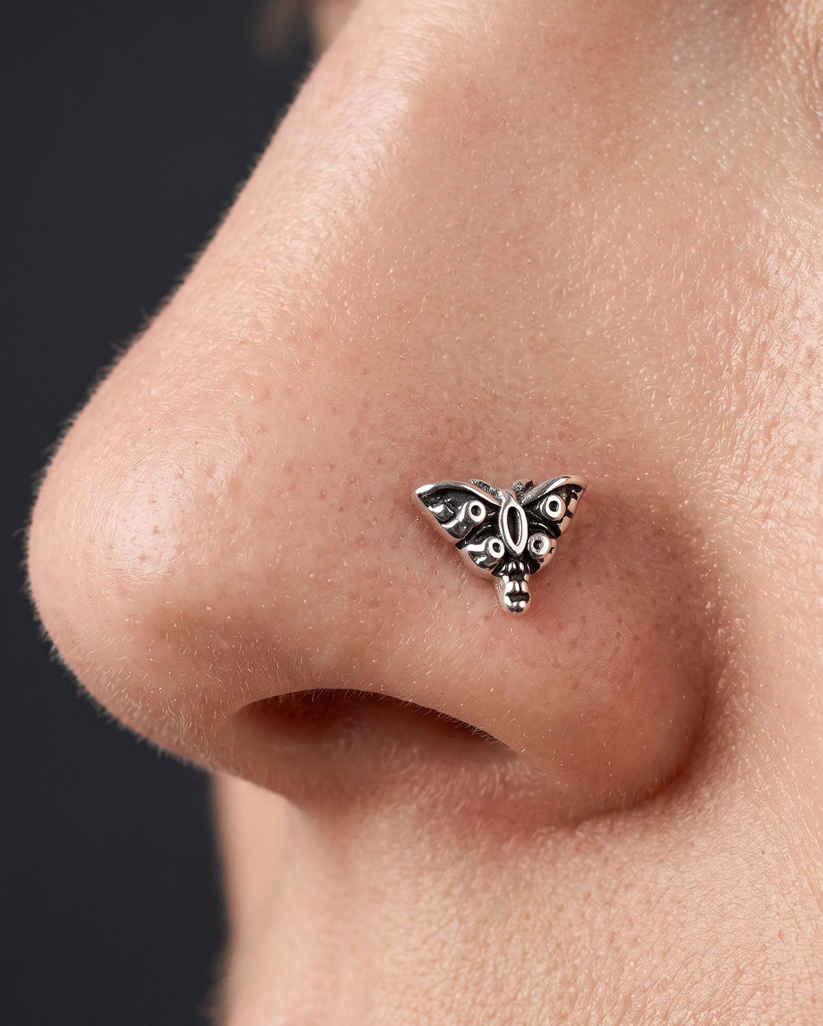 3PCS Bat Moth Coffin Nose Stud Set