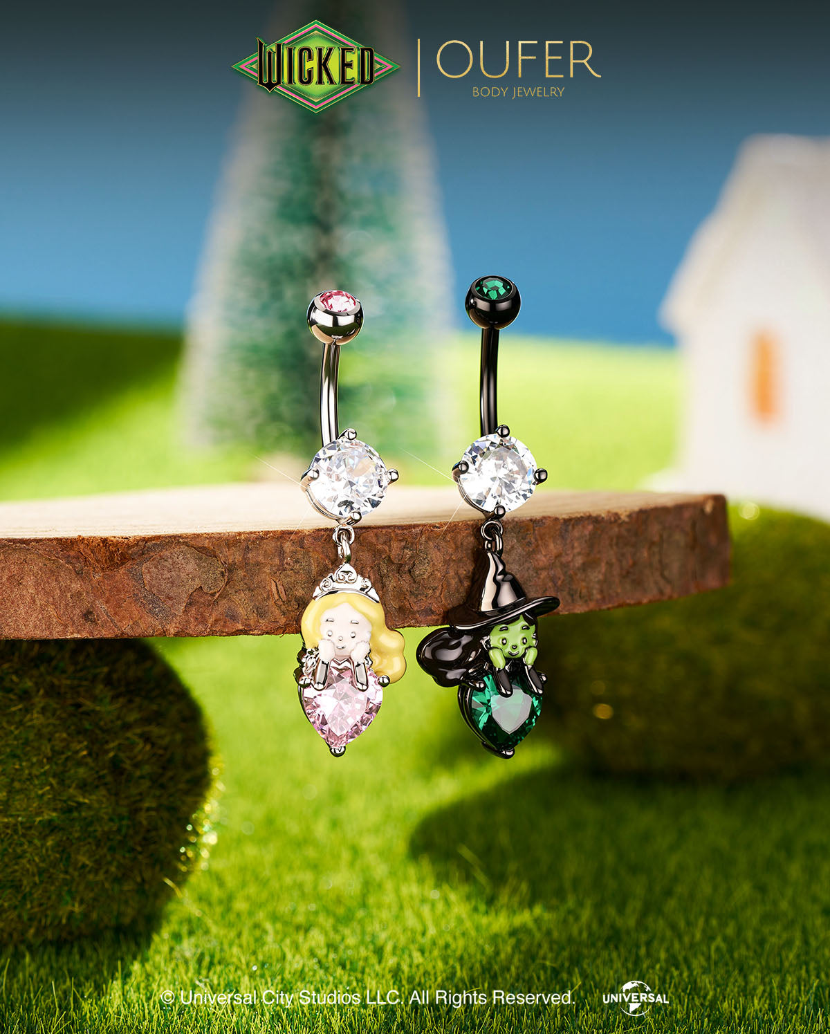 heart cz wicked belly ring 