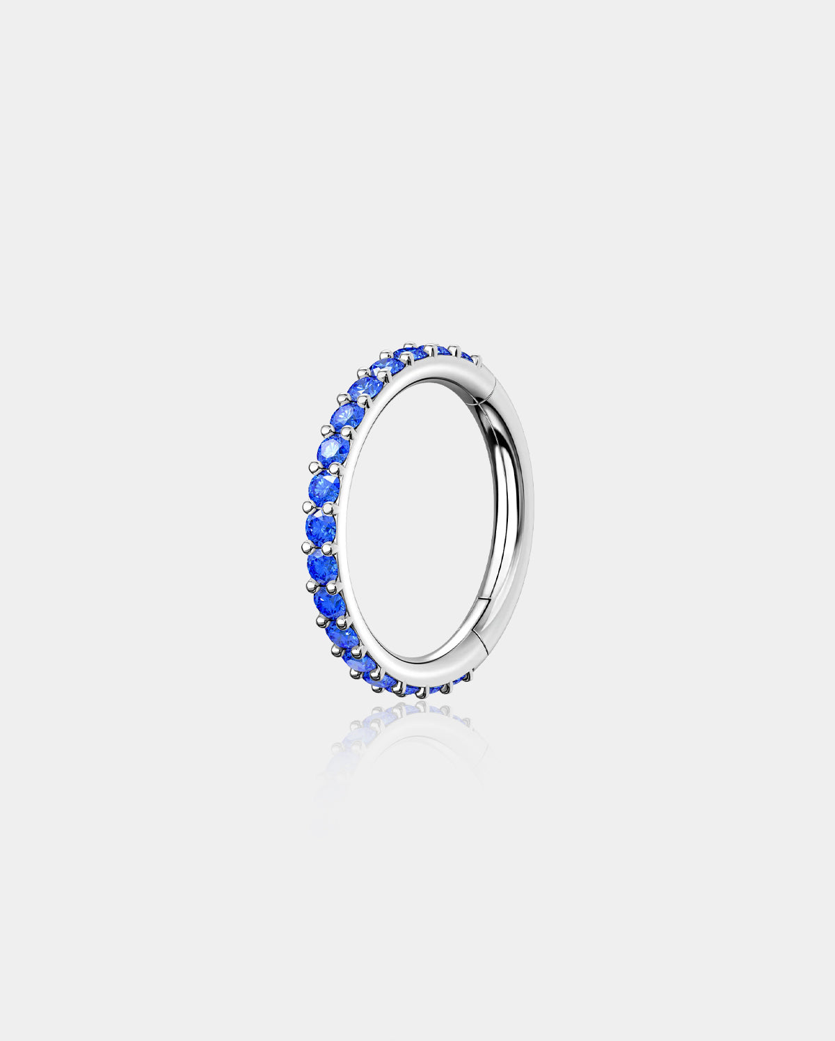 20G Pink CZ Hinged Segment Nose Ring