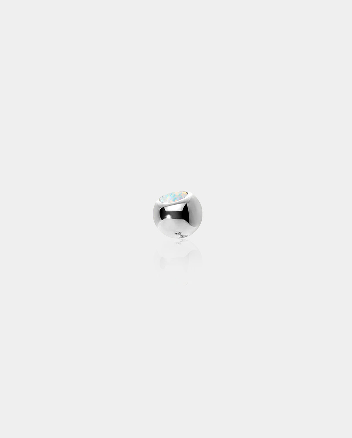 14K White Gold Opal Belly Ring Ball