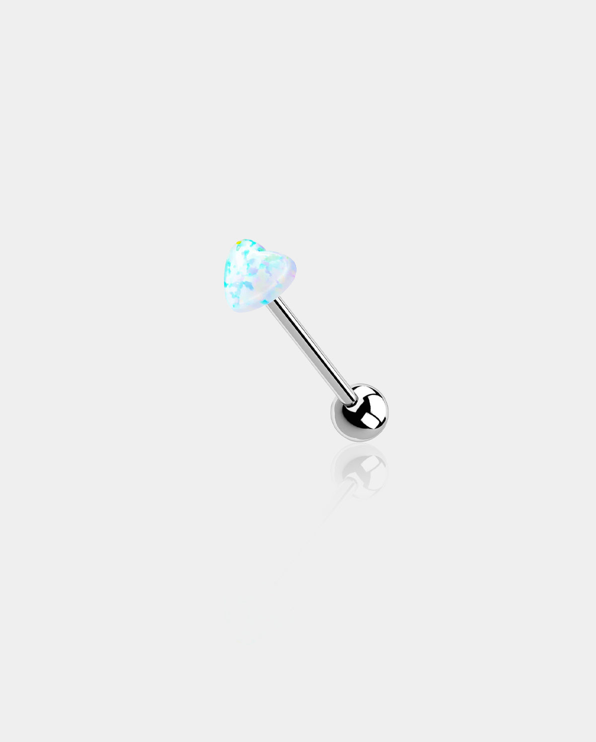 Tongpiercing titanium Jewelled Barbell 1.6x16x5 - zilver