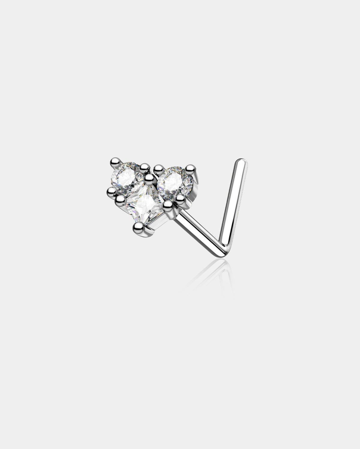 oufer heart nose studs