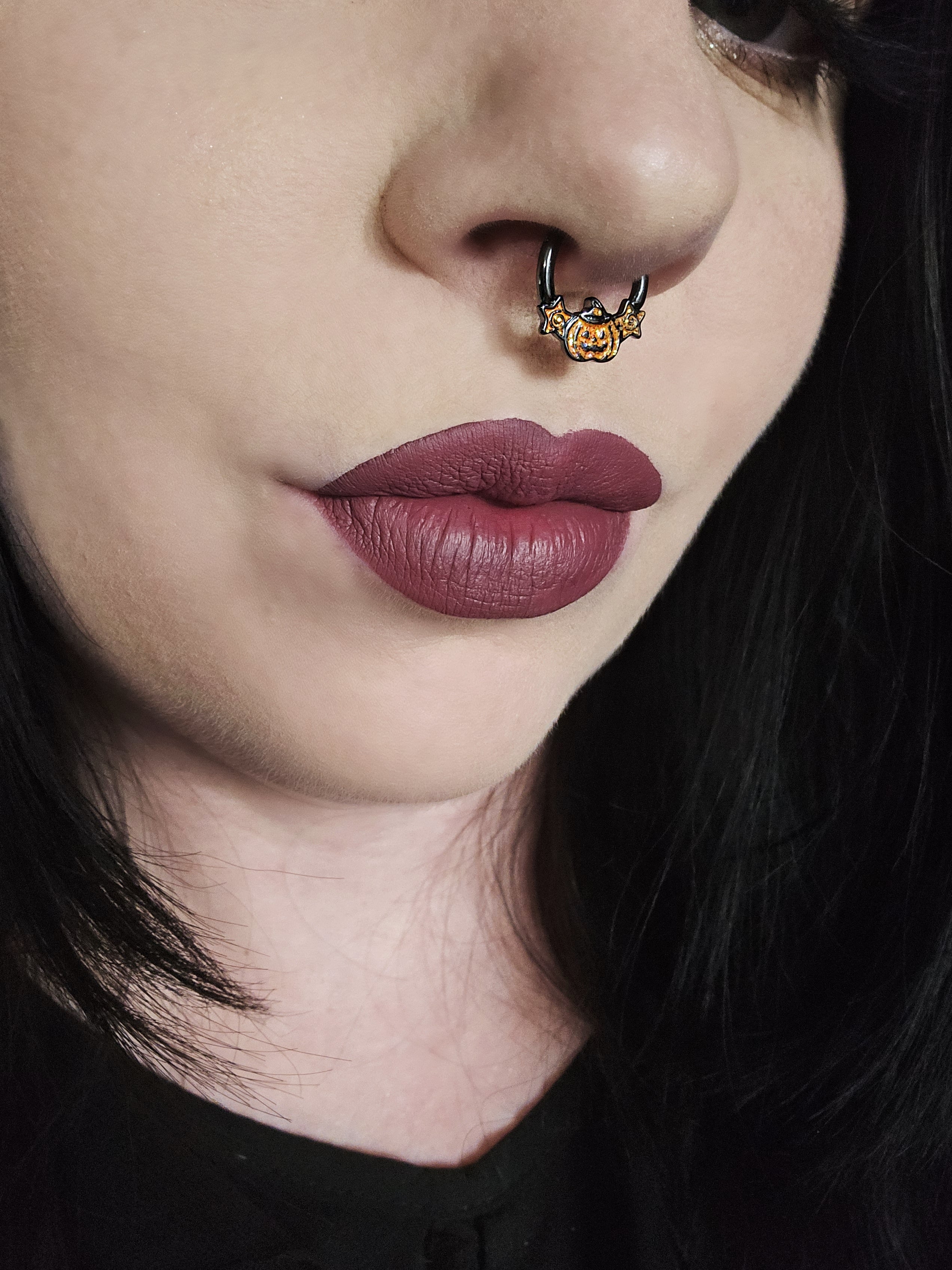 Pumpkin Glitter Star Septum Ring
