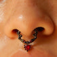 16G Entwined Snakes Dangle Style Septum Jewelry