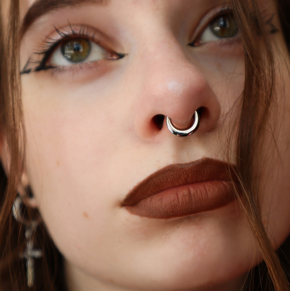 16G/14G Fake Gauged Hinged Segment Chunky Thick Septum Ring