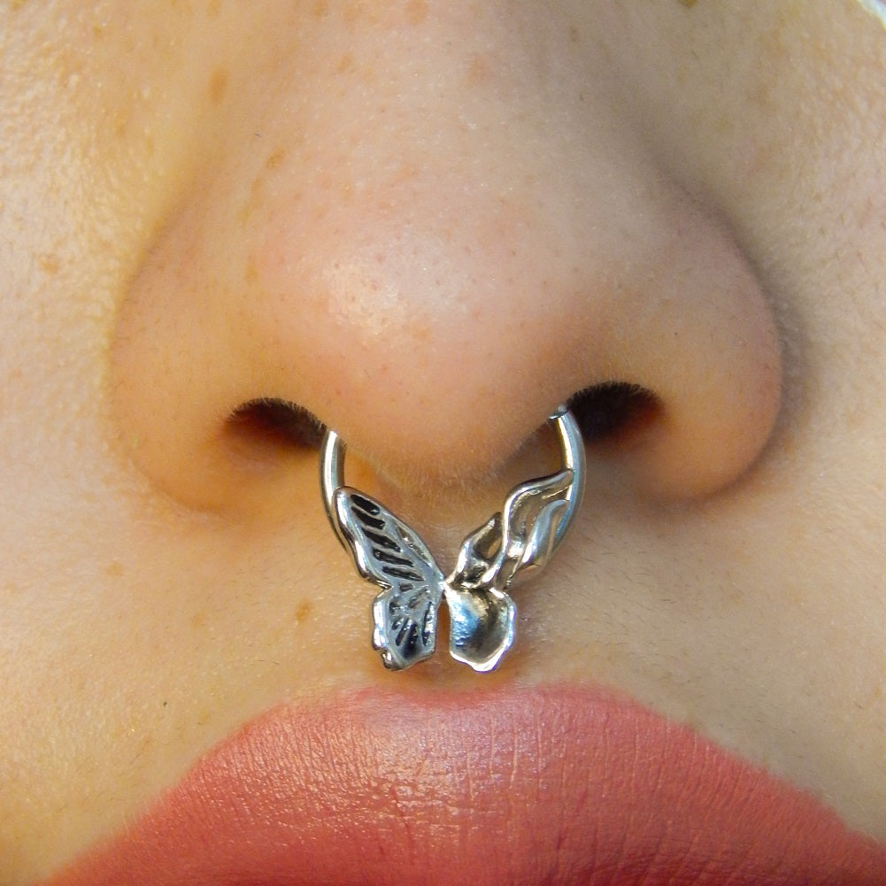 16G Flame-wing Butterfly Hinged Segment Septum Ring