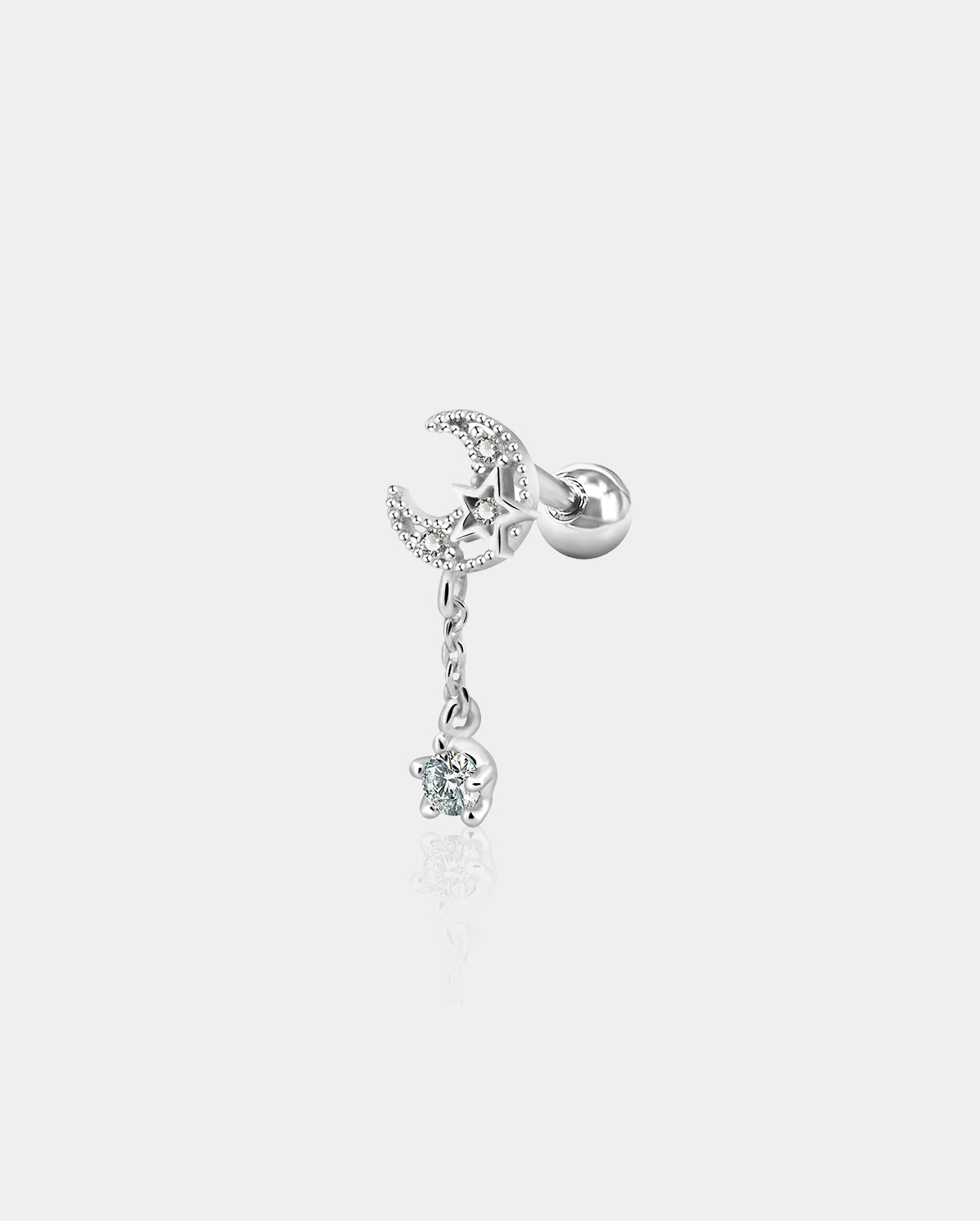 Moon Star Dangle Cartilage Stud