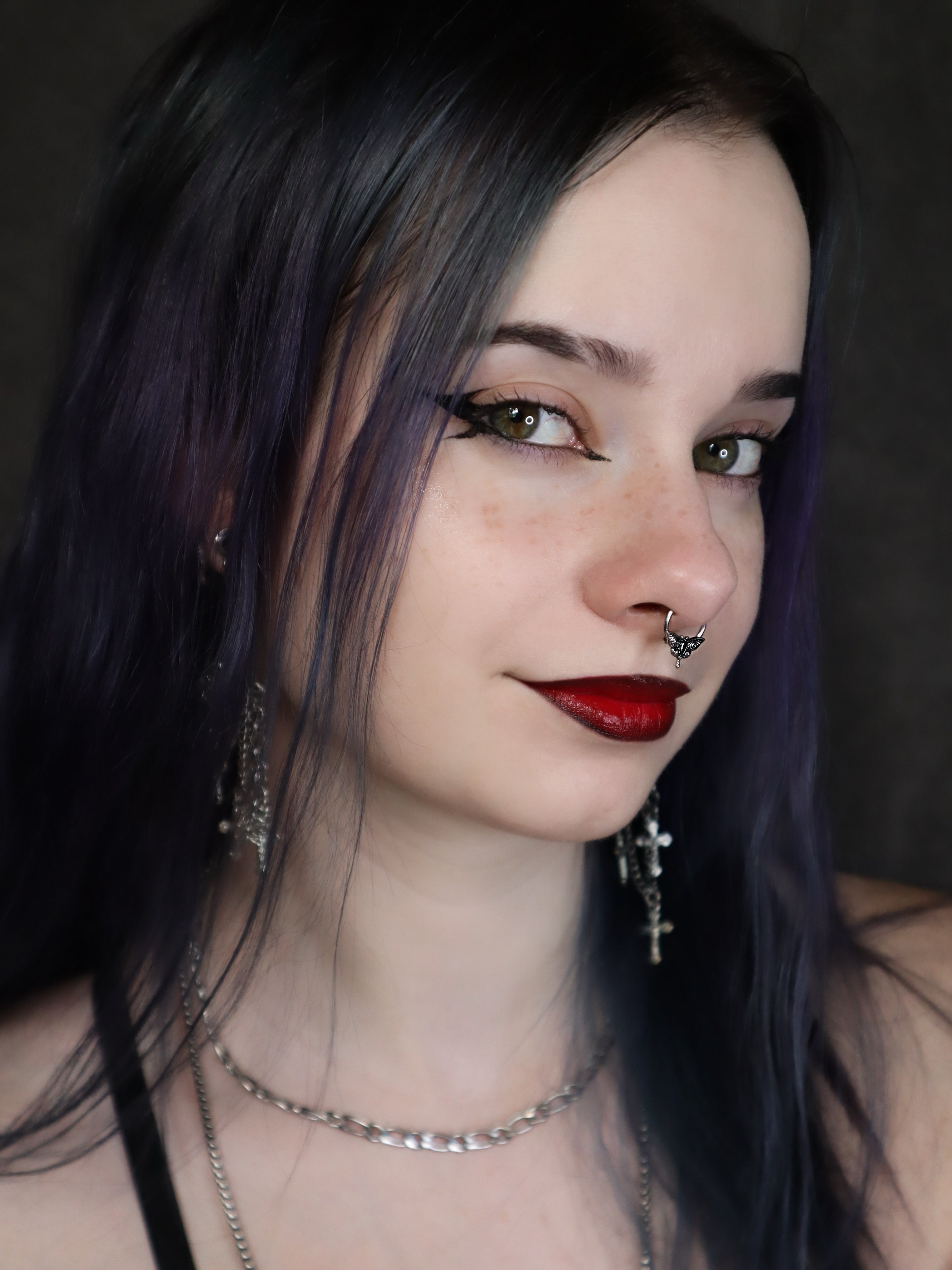 Carved Moth Daith Septum Ring