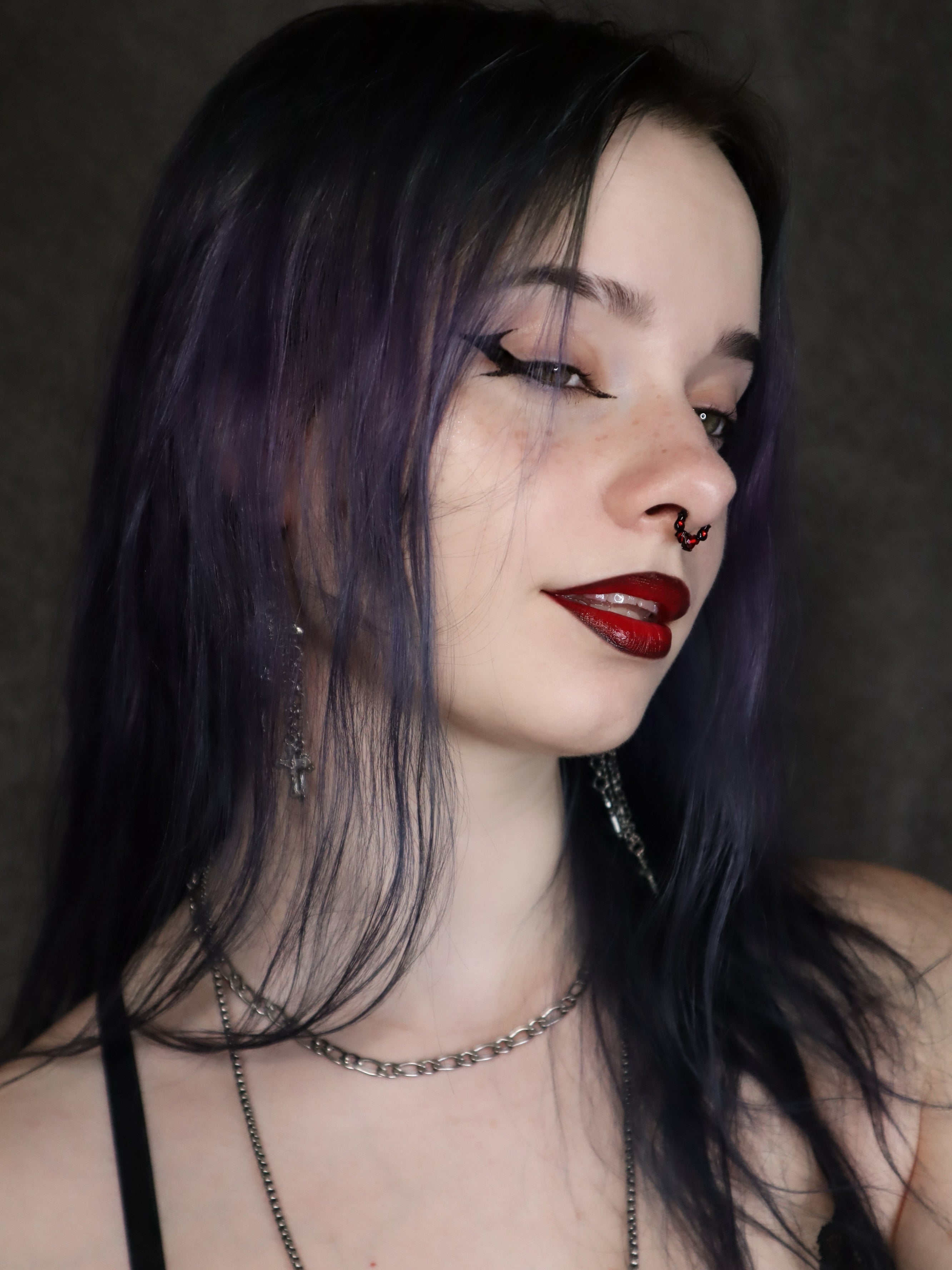 Bat Heart CZ Daith Septum Ring