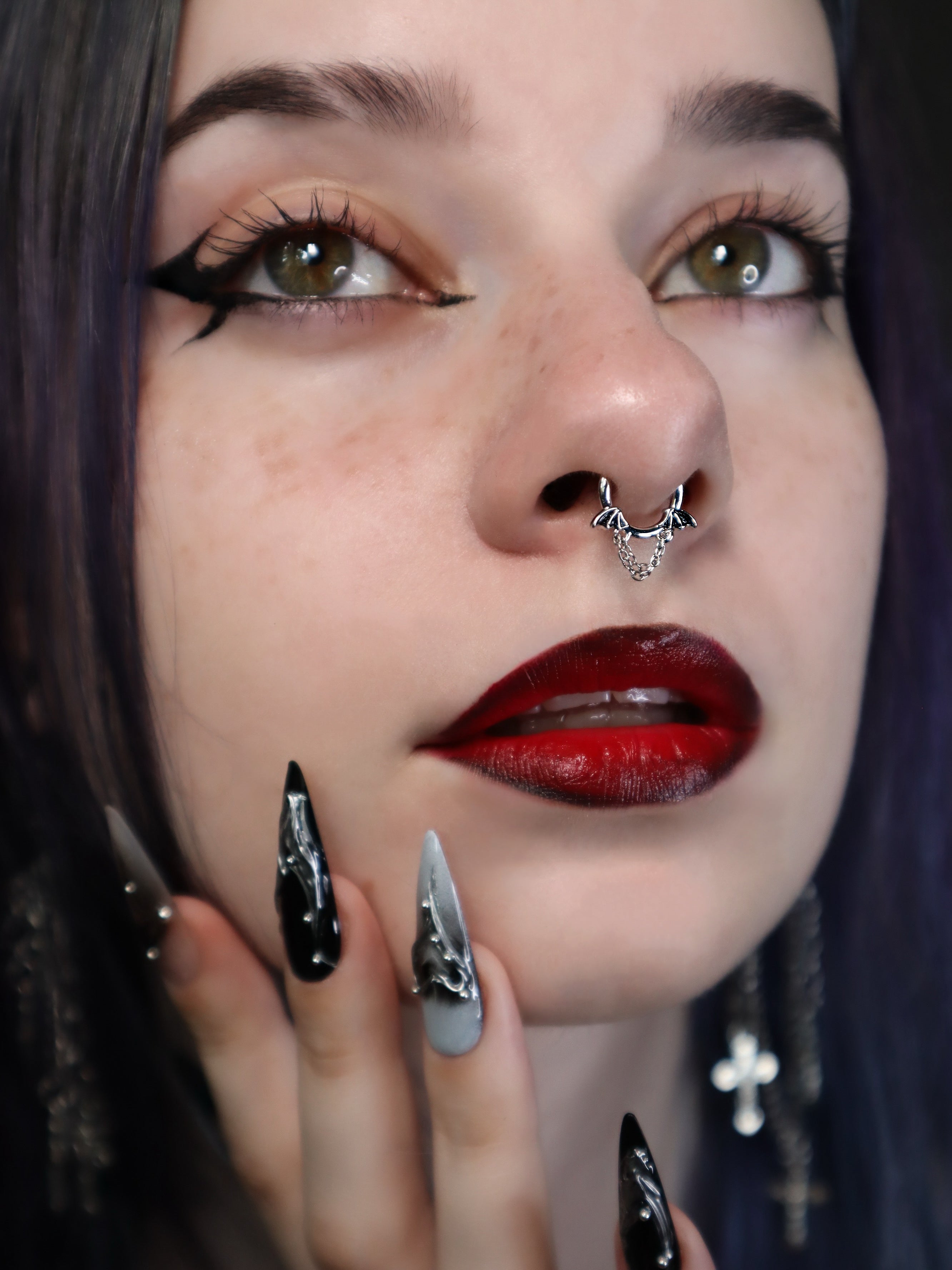 Bat Wing Chains Daith Septum Ring